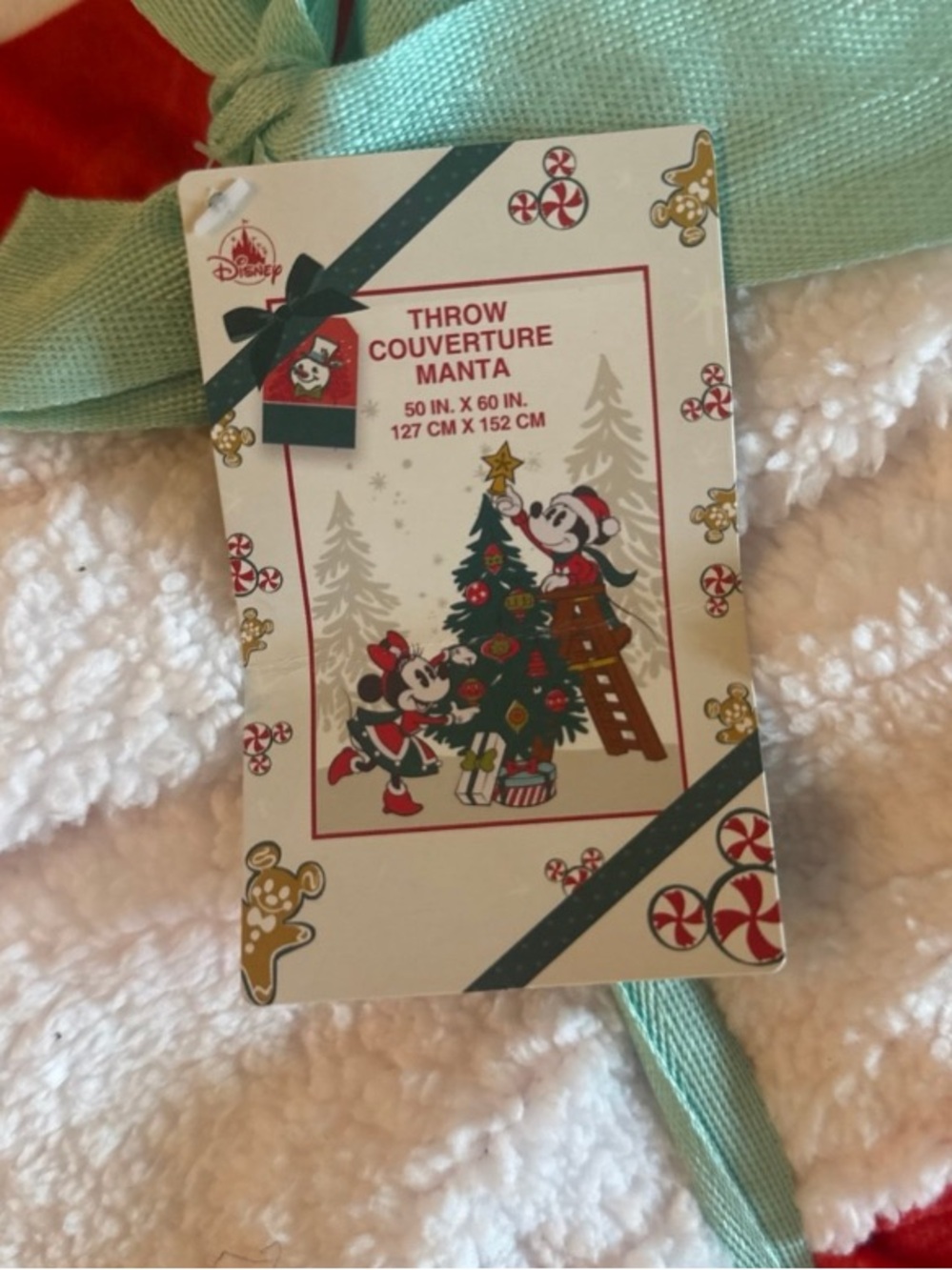 Disney Christmas Mickey throw NWT